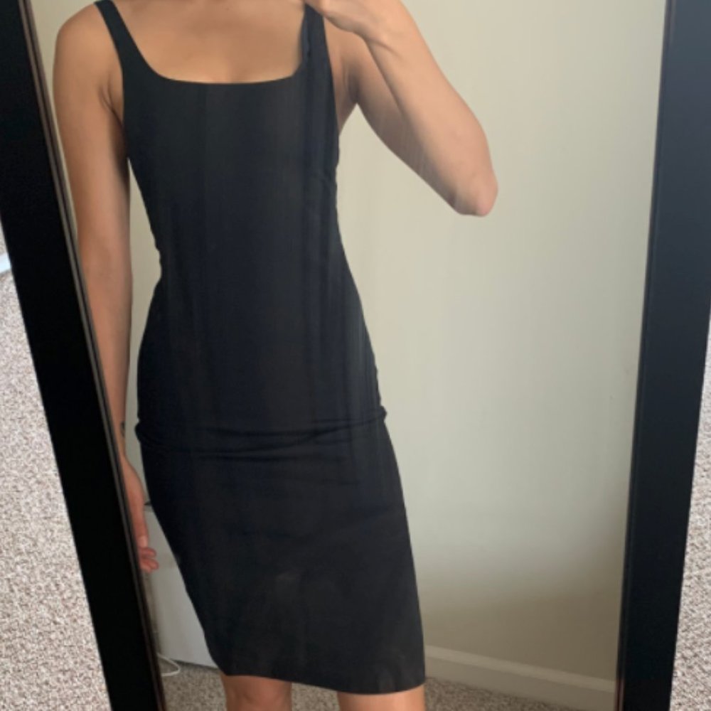 ZARA Black Bodycon Midi Dress XS/S